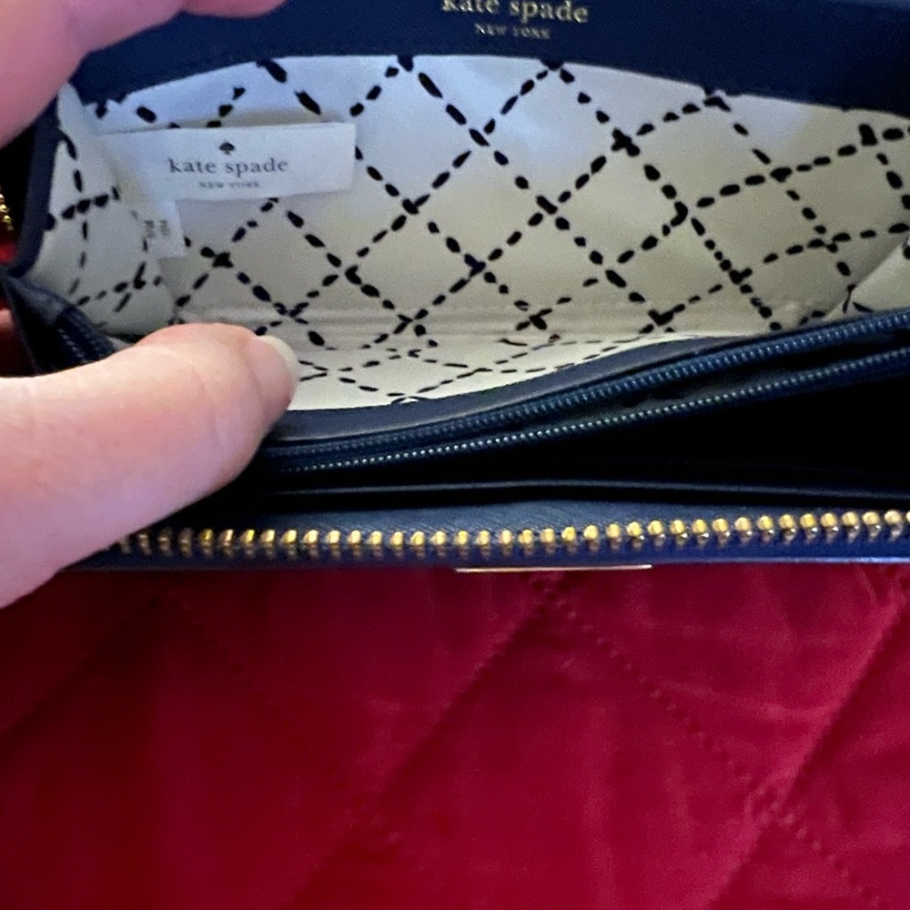 Kate Spade Navy Blue Wallet with Gold Accent - Picture 8 of 16
